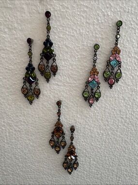 Multicolor Crystal Chandelier Drop Earrings - Women Jewelry